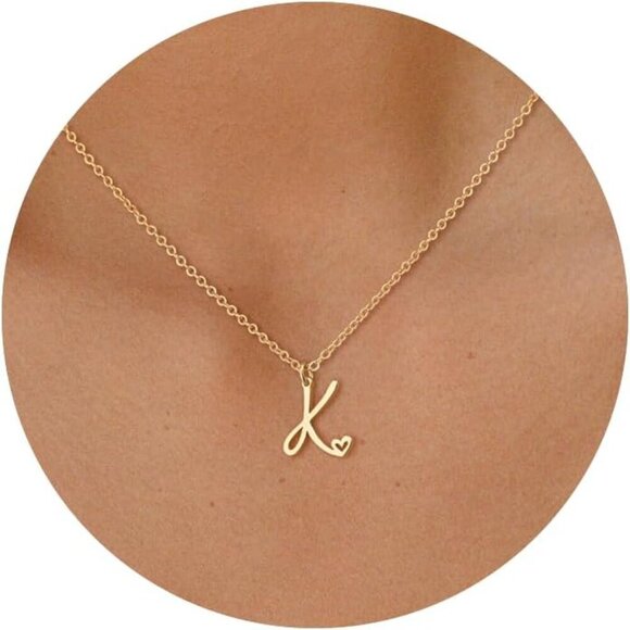 Jewelry - Initial Necklace for Women-14k Gold Filled Dainty Letter Necklaces Trendy Cute C